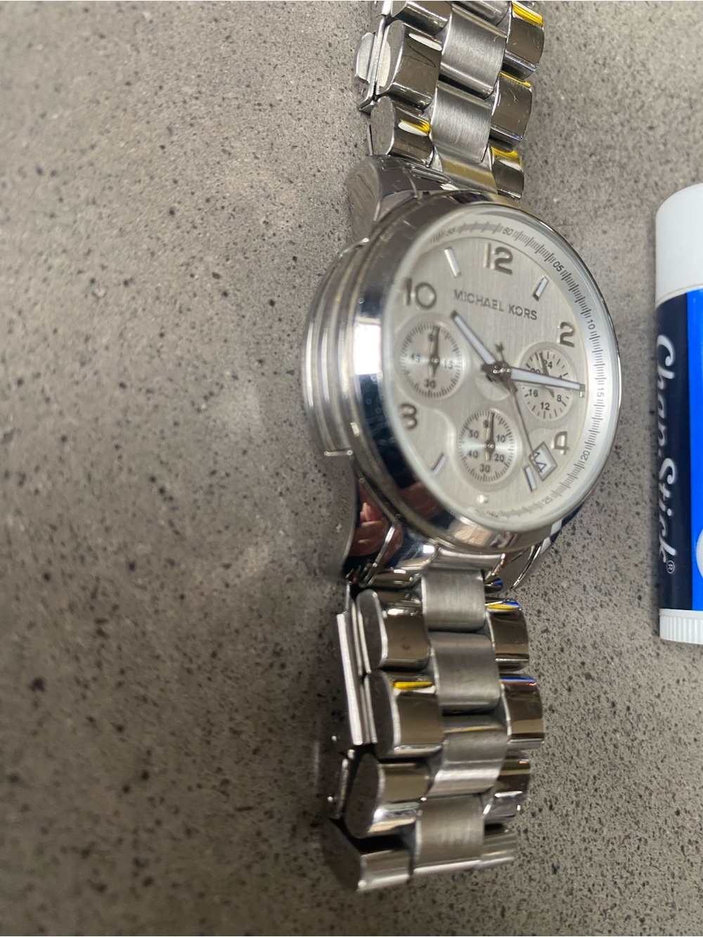Michael Kors Silver-Tone Stainless Steel Chronograph Bracelet Watch